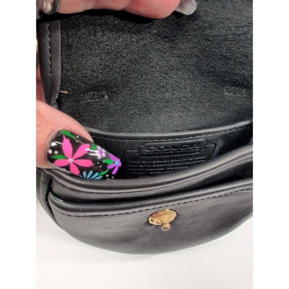 Vintage COACH black Leather Mini Belt or Crossbody Bag Authentic - Picture 6 of 8